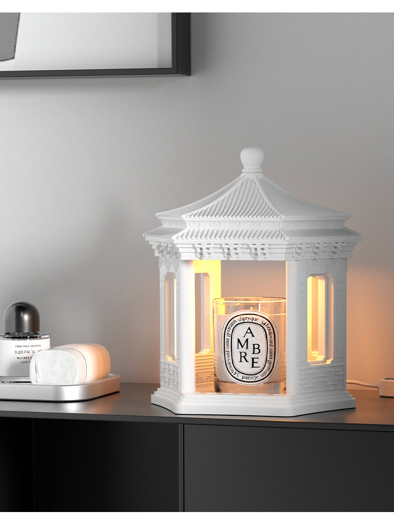 Candle Warmer Lamp、Aromatherapy Melting Wax Lamp、Advanced Decorative Creative Atmosphere Lamp、Timed No Fire Expanding Fragrance Melting Wax Lamp、Cement Building Atmosphere Table Lamp、Candle、Aromatherapy、creative gift、Department of Architecture、cement art ornaments、bedroom、Faced concrete、cement products.