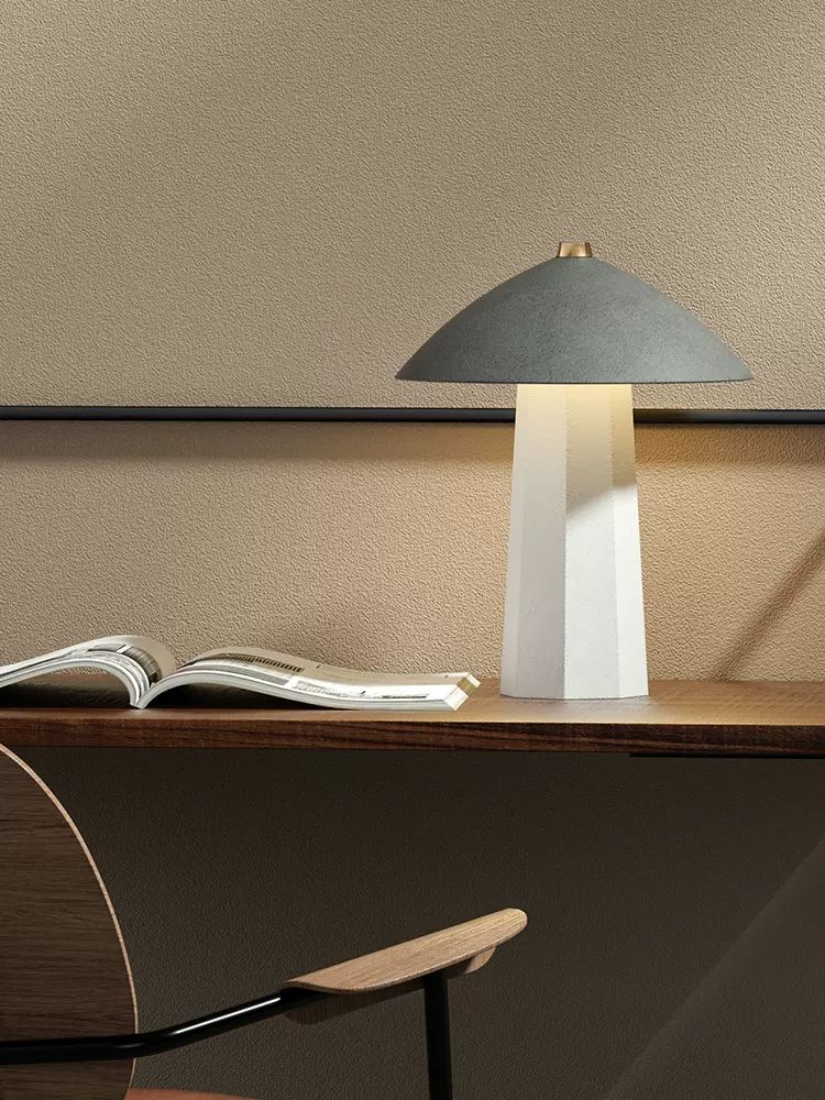 arc table lamp， bedside table touch lamp， bright desk lamp， cement table lamp， concrete table lamp， desk floor lamp， desk lamp， dimmable desk lamp， dimmer switch table lamp， flower table lamp， geometric table lamp， minimalist table lamp， nordic table lamp， simple table lamp，